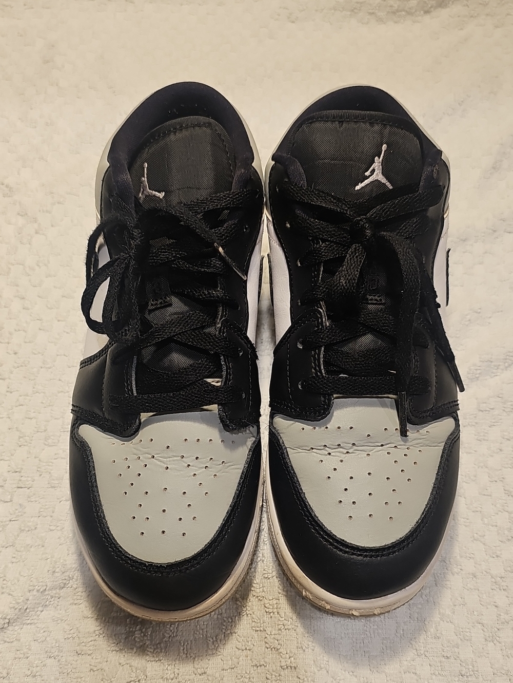 Jordan Kids Black and White Low-Top Sneakers
